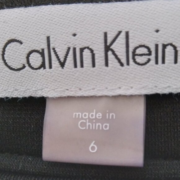 Calvin Klein Grey & Black Boat Neck Textured Bodycon Slimming Sheath Dress Sz 6 - Picture 5 of 7